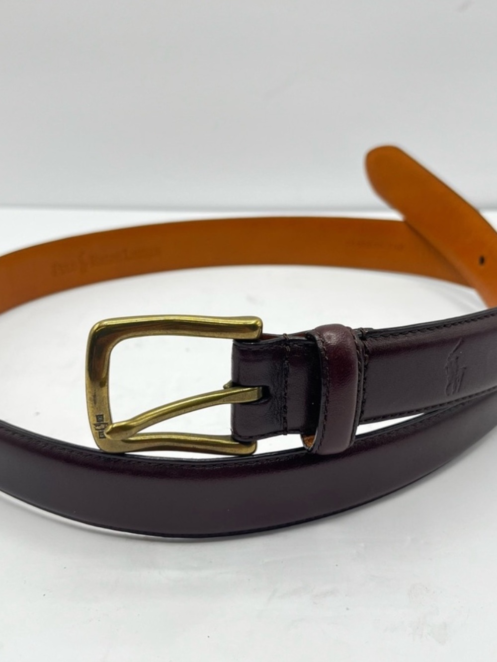 POLO RALPH LAUREN Men’s Size 34 Brown Leather Belt Preppy Classic